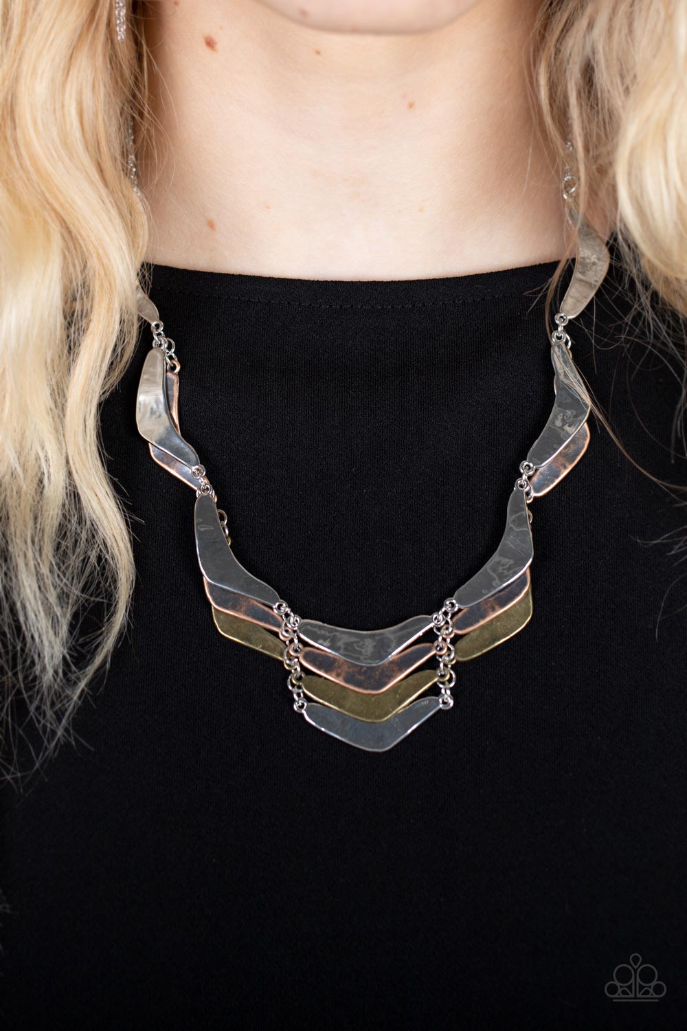 Mixed Metal Mecca - Silver Necklace